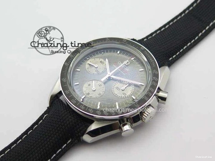0314 Speedmaster Apollo XVII Gray Dial On Black Nylon Strap Manual Winding Chrono Movement FastDry 8208